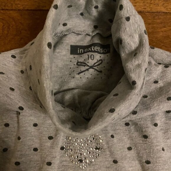 turtleneck sweater long sleeves with heart shape stones Size 10 - Picture 4 of 6